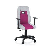 hjh OFFICE 670930 Silla para niños KIDDY Extra Tela Gris/Rosa con reposabrazos Silla giratoria Infantil Silla de Escritorio