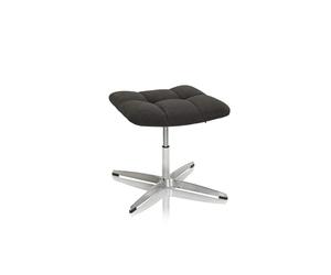 hjh OFFICE 671005 Taburete SARANTO Tela Negro, un Elegante Taburete tapizado de diseño Retro, Ajustable en Altura