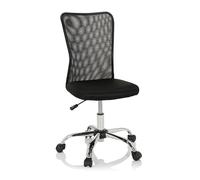 hjh OFFICE 691015 Silla Giratoria para Niños KIDDY Net I Tejido De Malla, Silla de Escritorio Juvenil, Ajustable en Altura, Negro