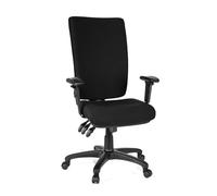 hjh OFFICE 702100 Silla de Oficina Zenit High Tela Negro, Silla giratoria ergonómica, Respaldo Alto Ajustable, Ajuste de Altura, Silla de Escritorio
