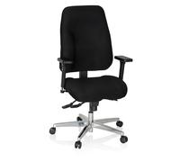 hjh OFFICE 702304 Silla de Oficina Zenit Comfort Tela Negro, Silla giratoria ergonómica con Respaldo Ajustable, cómodo