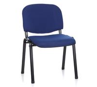 hjh OFFICE 704010 Silla de confidente XT 600 Tela Negro/Azul, Silla visitante, tapizadas, Respaldo ergonómica, Apilable