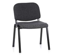 hjh OFFICE 704020 Silla de confidente XT 600 Tela Negro/Antracita, Silla visitante, tapizadas, Respaldo ergonómica, Apilable