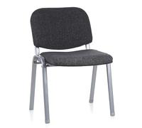 hjh OFFICE 704120 Silla de confidente XT 600 Tela Plateado/Antracita, Silla visitante, tapizadas, Respaldo ergonómica, Apilable