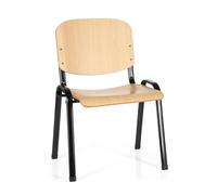 hjh OFFICE 704300 Silla de confidente XT 600 Tela Haya/Negro, Silla visitante, tapizadas, Respaldo ergonómica, Apilable