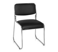 hjh OFFICE 706200 Silla de confidente KOLTA Piel sintética Negro, Silla Conferencia, Silla visitante con Respaldo