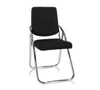 hjh OFFICE 706304 Silla de Conferencia Plegable Esto Silla de Visita de Piel sintética, Silla Plegable versátil, Negro