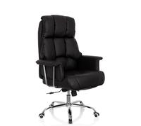 hjh OFFICE 706814 Silla de Escritorio Commander Piel sintética Negro, Sillón de Oficina con Respaldo Alto, Acolchado Grueso