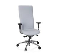 hjh OFFICE 710525 Silla de Oficina Office-Tec Tela Gris, Silla Escritorio, Respaldo Alto, ergonómica, Ajuste de Profundidad del Asiento