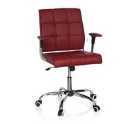 hjh OFFICE 719020 Silla de Oficina Ernesto Piel sintética Burdeos, Silla de Escritorio con reposabrazos, Silla giratoria para computadora