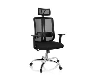 hjh OFFICE 719221 Silla de Oficina ZH 200 Silla de Escritorio de Malla con Soporte Lumbar, Silla Giratoria, Respaldo ergonómico, Negro
