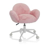 hjh OFFICE 719224 Silla giratoria para niños y jóvenes Kid Teddy con Piel sintética mullida, Regulable en Altura, Rosa