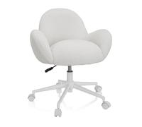 hjh OFFICE 719225 Silla giratoria Infantil y Juvenil Kid Teddy I con Piel sintética mullida, Regulable en Altura, Blanca