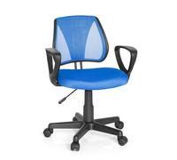 hjh OFFICE 725100 Silla de Escritorio para niños KIDDY CD Malla Azul, Respaldo de Altura Regulable, Silla giratoria Infantil