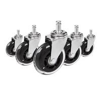 hjh OFFICE 729403 5x Ruedas para Sillas de Oficina ROLO SKATE 11mm x 75mm Plateado/Transparente, Ruedas de Repuesto, Suelos duros