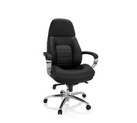 hjh OFFICE 729423 Silla Giratoria Brenton XXL Piel Sintética, Sillón Oficina para Escritorio y Ordenador, Respaldo Alto, Negro