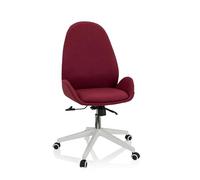 hjh OFFICE 729435 Silla de Escritorio AVEA I de Tela roja Silla de Oficina giratoria de Altura Regulable con Respaldo ergonómico Alto