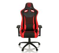 hjh OFFICE 734233 Silla giratoria Gaming GAMEBREAKER SX 04 Piel sintética Negro/Rojo, con Cojines Lumbar, El Respaldo inclinar hasta la posición de Reposo (180°)