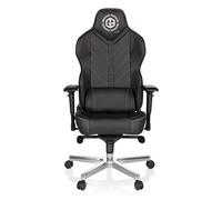 hjh OFFICE 734270 Silla giratoria Gaming GAMEBREAKER Colossus Piel sintética Negro, con Cojines Lumbar, Inclinación del Respaldo Regulable