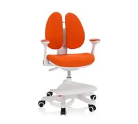 hjh OFFICE 736419 Silla para niños Kid Wing Tela Naranja Práctico reposapiés Regulable en Altura, Giratorio