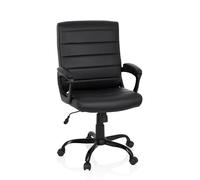hjh OFFICE 738112 Silla de Escritorio ERGOSMOOTH Big Piel sintética Negro, Silla de Oficina giratoria con reposabrazos, Acolchado Asiento y Respaldo