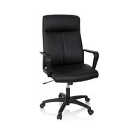 hjh OFFICE 738114 Silla de Oficina giratoria LISSO Piel sintética Negro, Silla de Escritorio, Ajuste Altura, Mecanismo de inclinación
