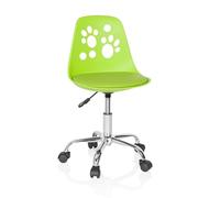 hjh OFFICE 742000 Silla Giratoria para Niños Fancy I Piel sintética Verde, Sillas de Escritorio Infantiles, Ajustable en Altura, Motivo Animal