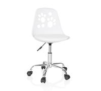 hjh OFFICE 742002 Silla Giratoria para Niños Fancy I Piel sintética Blanco, Sillas de Escritorio Infantiles, Ajustable en Altura, Motivo Animal