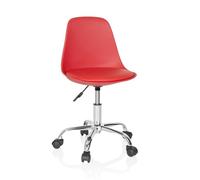 hjh OFFICE 742013 Silla Giratoria para Niños Fancy II Piel sintética Rojo, Sillas de Escritorio Infantiles, Ajustable en Altura, Silla Juvenil