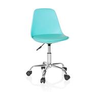 hjh OFFICE 742015 Silla Giratoria para Niños Fancy II Piel sintética Turquesa, Sillas de Escritorio Infantiles, Ajustable en Altura, Silla Juvenil