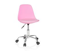 hjh OFFICE 742016 Silla Giratoria para Niños Fancy II Piel sintética Rosa, Sillas de Escritorio Infantiles, Ajustable en Altura, Silla Juvenil