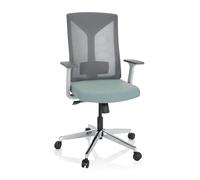 hjh OFFICE 751009 Silla de Oficina Profesional Halifax Tela Menta, Silla Giratoria con Soporte Lumbar, Respaldo de Malla ergonómica