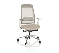 hjh OFFICE 790023 Silla de Oficina, Tela/Malla, Beige/Gris, 118.0 x 67.0 x 63.0