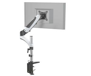 hjh OFFICE 802010 Soporte para Monitor de 1 Brazo de 15-27 Pulgadas VM-MG1 Aluminio Blanco/Negro con Resorte de Gas, soporta hasta 8 kg