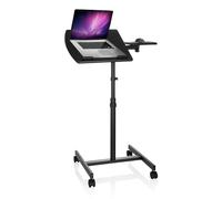 hjh OFFICE 802110 Mobile Laptop Escritorio para computadora VM-SL Negro, Portátil de la Mesa de Altura Regulable con Ruedas, con Soporte para ratón