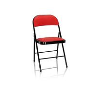 hjh OFFICE 803003 Silla Plegable con Estructura De Metal TUDELA Piel Sintética Rojo, Silla De Conferencia Acolchada, soporta hasta 130 kg, Silla De Eventos