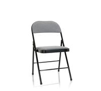 hjh OFFICE 803011 Silla Plegable tapizada TUDELA II Tela Gris Claro Silla de Visita Plegable, Carga máxima 130kg