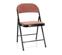 hjh OFFICE 803013 Silla Plegable tapizada TUDELA I Velvet Rose Silla Plegable para visitas, Carga máxima 130kg