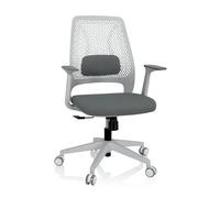 hjh OFFICE 810031 Silla de Oficina PARFERIO W Silla giratoria con Soporte Lumbar Ajustable en Altura, Tejido Gris