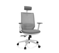hjh OFFICE 820028 Silla de Oficina Ergonómica Profondo Pro W Silla de Escritorio de Malla con Soporte Lumbar Ajustable, Silla Giatoria, Gris