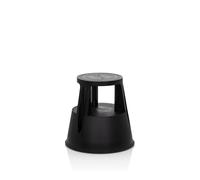 hjh OFFICE 830000 Taburete con Ruedas TIO-M I Negro, Altura 43 cm, soporta hasta 150 kg, Taburete rodante con 2 peldaños, Plástico