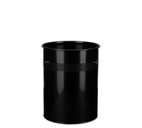 hjh OFFICE 830014 Papelera de Oficina de Metal 15L Clean III Papelera de Escritorio, Cesto de Basura, Abierta, 32 x 26 cm, Negro