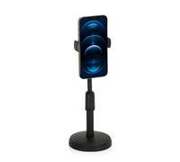 hjh OFFICE 830043 Soporte Móvil Ajustable FLEXMOBI II Soporte Teléfono Mesa Portátil, Soporte Dock Base Ideal para Smartphones, Negro