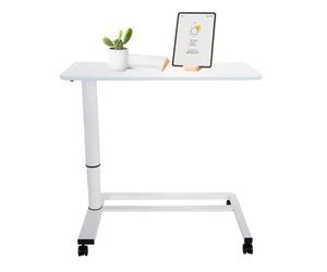 hjh OFFICE 830054 Mesa para Ordenador Portátil Stand II Escritorio para Computadora con Ruedas, Altura Ajustable, Blanco