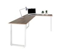 hjh OFFICE 830084 Escritorio de Esquina WORKSPACE Basic I 165 x 120 cm, Mesa Ordenador, Nogal/Blanco