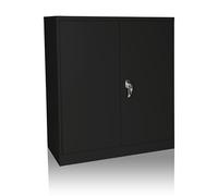 hjh OFFICE Armario Color AS 105 Negro Armario metálico Multiusos, Armario de Oficina con Cerradura, 743034