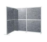 hjh Office Divisor acústico FLEXMIUT MODUL L 167 x 192 cm - Divisor Absorbente de Sonido en Forma de L, protección contra el Ruido y privacidad para Oficina y hogar, Color Gris