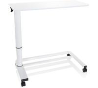hjh OFFICE 830054 Mesa para Ordenador Portátil Stand II Escritorio para Computadora con Ruedas, Altura Ajustable, Blanco