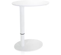 hjh OFFICE 830055 Mesa para Ordenador Portátil Stand III Escritorio para Computadora, Mesa Auxiliar, Altura Ajustable, Blanco