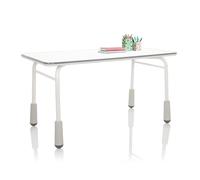 hjh OFFICE Escritorio Infantil Regulable en Altura Kid Gro T Escritorio para niños y jóvenes 120x60 cm, Blanco/Gris